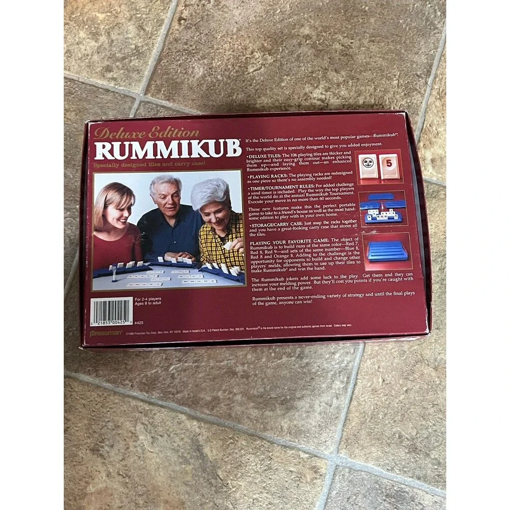 1996 Pressman Rummikub Deluxe Edition Number Tile Game Complete